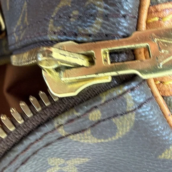 Louis Vuitton Brown Monogram Canvas Travel Duffel with Tan Leather Trim - Picture 12 of 12